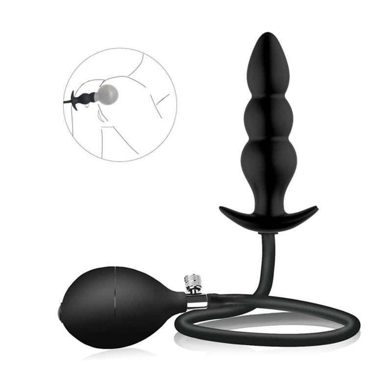Двойные шарики Вибрация Надувная Анальная пробка Анальные шарики Подковообразное кольцо Анальный расширитель Устройство для мастурбации Взрослый секс-продукт