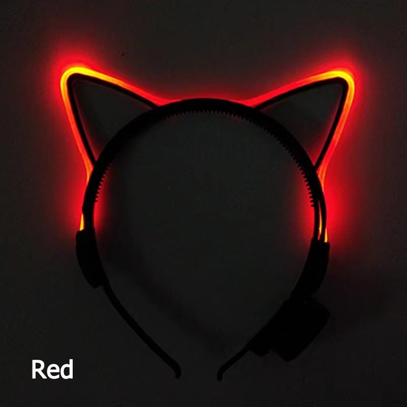 Luminous Cat Headband NightClub Concert Holiday New Year Masquerade Birthday Light Up Supplies LED Glow Cosplay Cat Ear Hairband