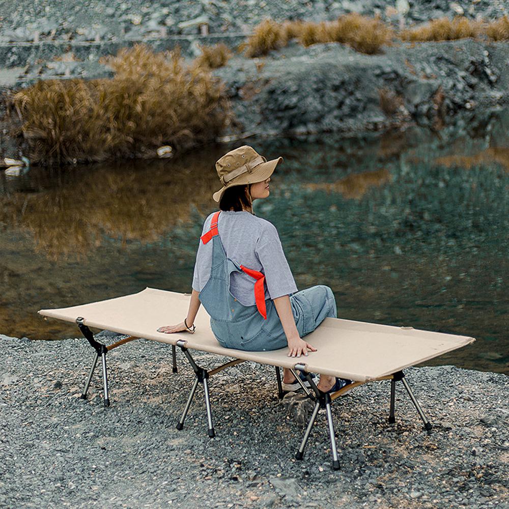 Сверхлегкая портативная складная спальная кровать для улицы, офисная кровать для сиесты в полдень, стержень из алюминиевого сплава