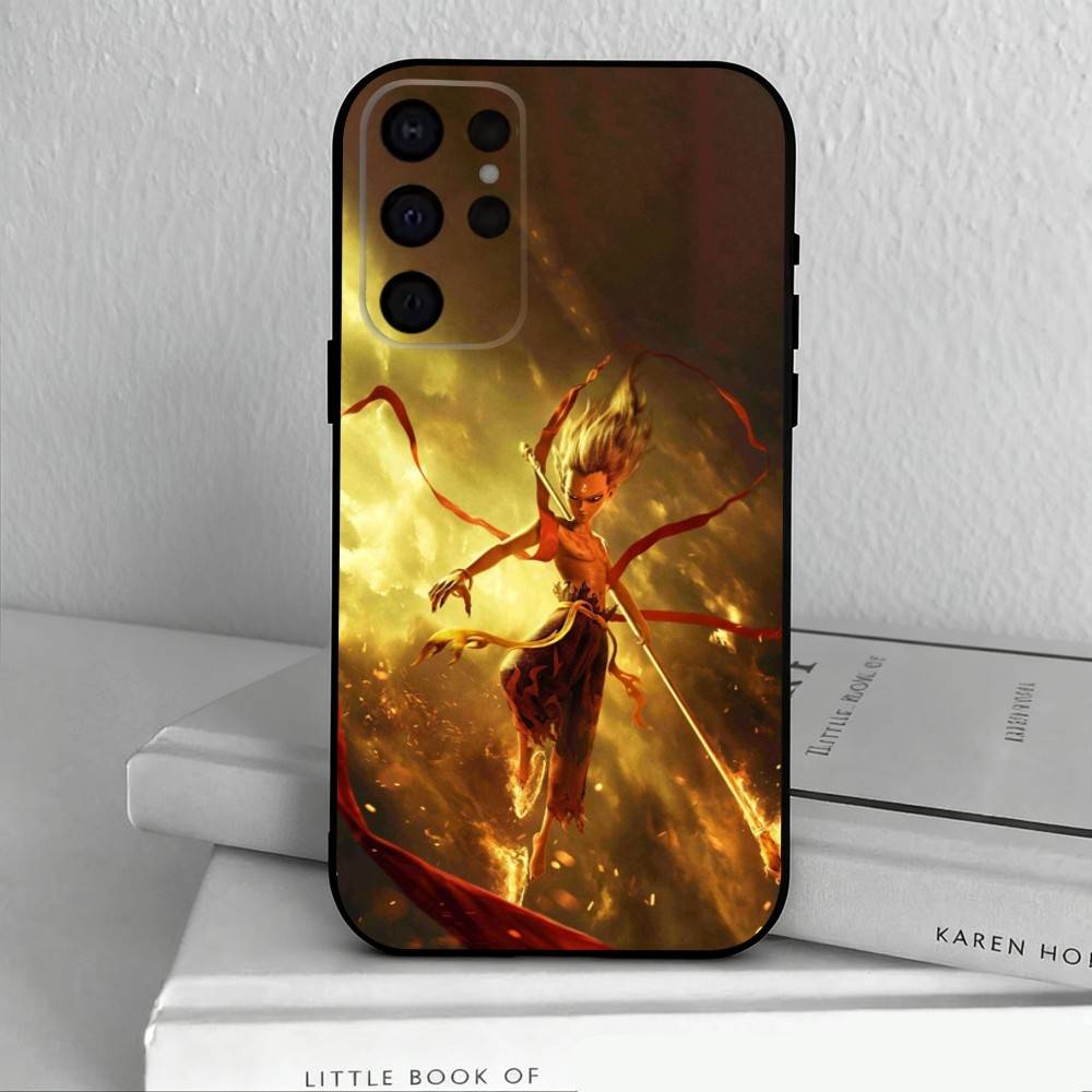 Забавный фильм Нэ Чжа Чехол для телефона для Samsung S25,24,23,22,30,21,10,9,Ultra,Plus,Lite,FE,4,5 G Мягкий черный чехол