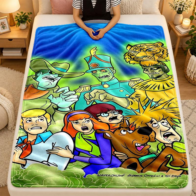 Flannel BlanketScooby-Doo Warm Soft Throw Blanket for Indoor Sofa Bed Living Room Use