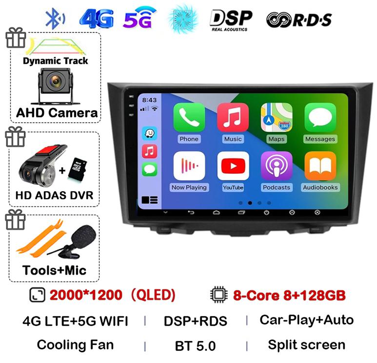 Android 14 Carplay Auto Для Suzuki Kizashi 2009 2010 2011 2012 2013 2014 2015 Автомагнитола GPS Стерео Мультимедийный плеер Головное устройство