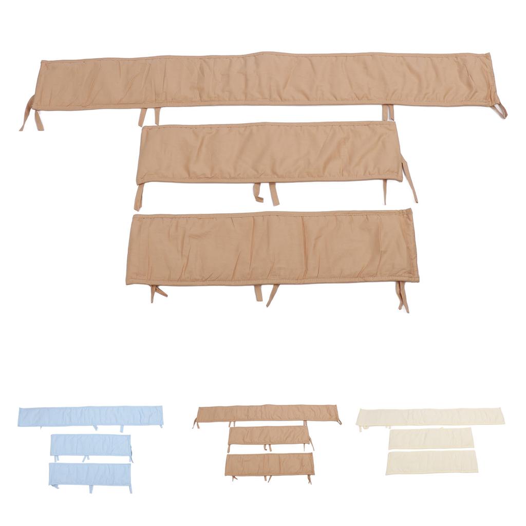 3pcs Cotton Crib Bumper Anti Collision Soft Guard Washable Crib Safe Teething Protector for Cot