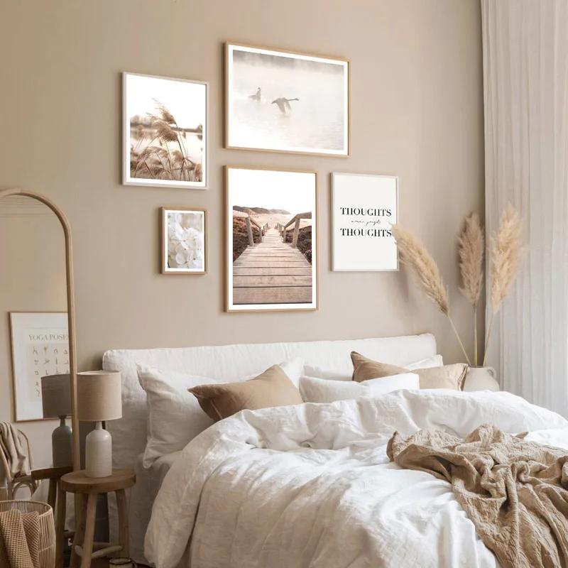 Nordic Print Boho Style Sunset Nature Landscape Poster Mindfulness Abstract Art Wall Painting Nordic Mural Picture Room Decor
