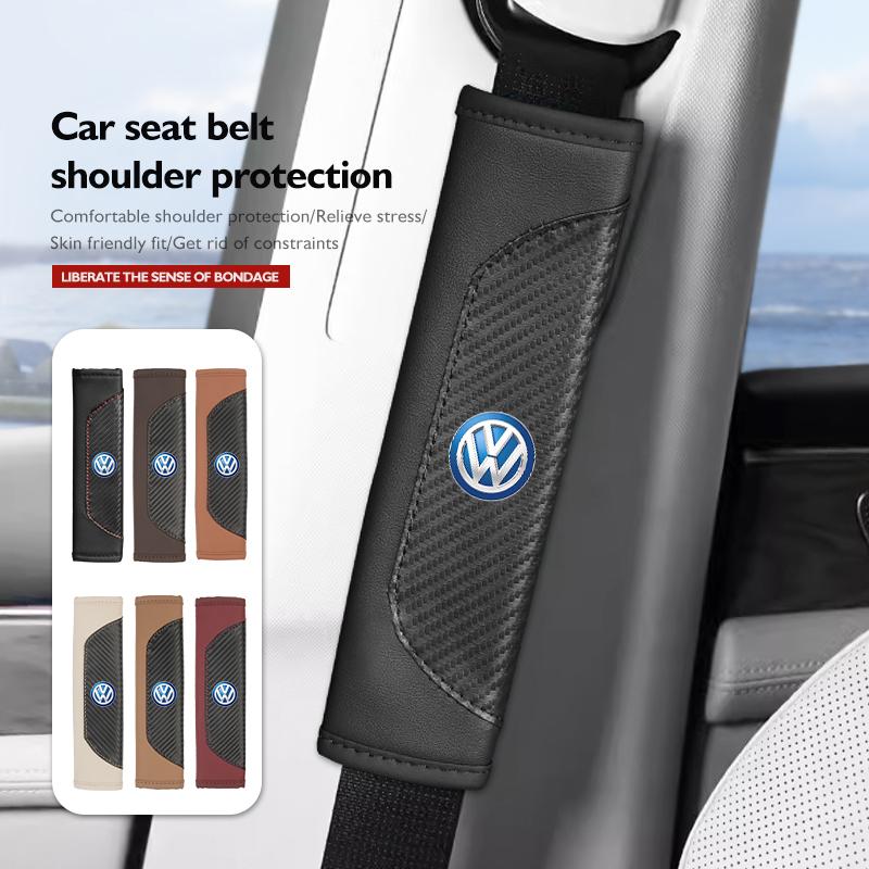 1PC Car Shoulder Protection Texture Seat Belt Protective Cover For Volkswagen VW Polo Jetta Sagitar Magotan Passat B5 B6 B7 CC zk8