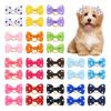 Dog Small Hair Bowknot with Rubber Bands Handmade Hair Dot Bow Pet Grooming Accessories for Party Christmas Birthday
