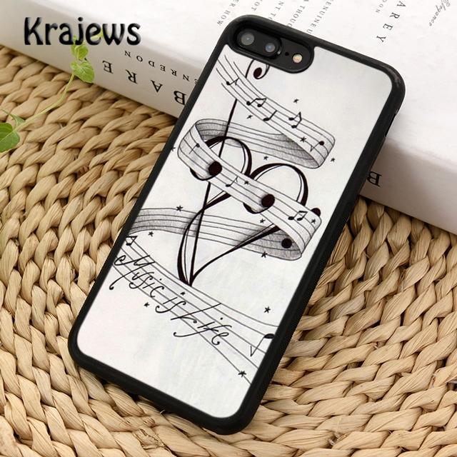 Krajews Colorful musical notes Soft Phone Case Cover For IPhone 18 17 Air 16 15 14 plus 11 12 13 pro max Plus coque Fundas