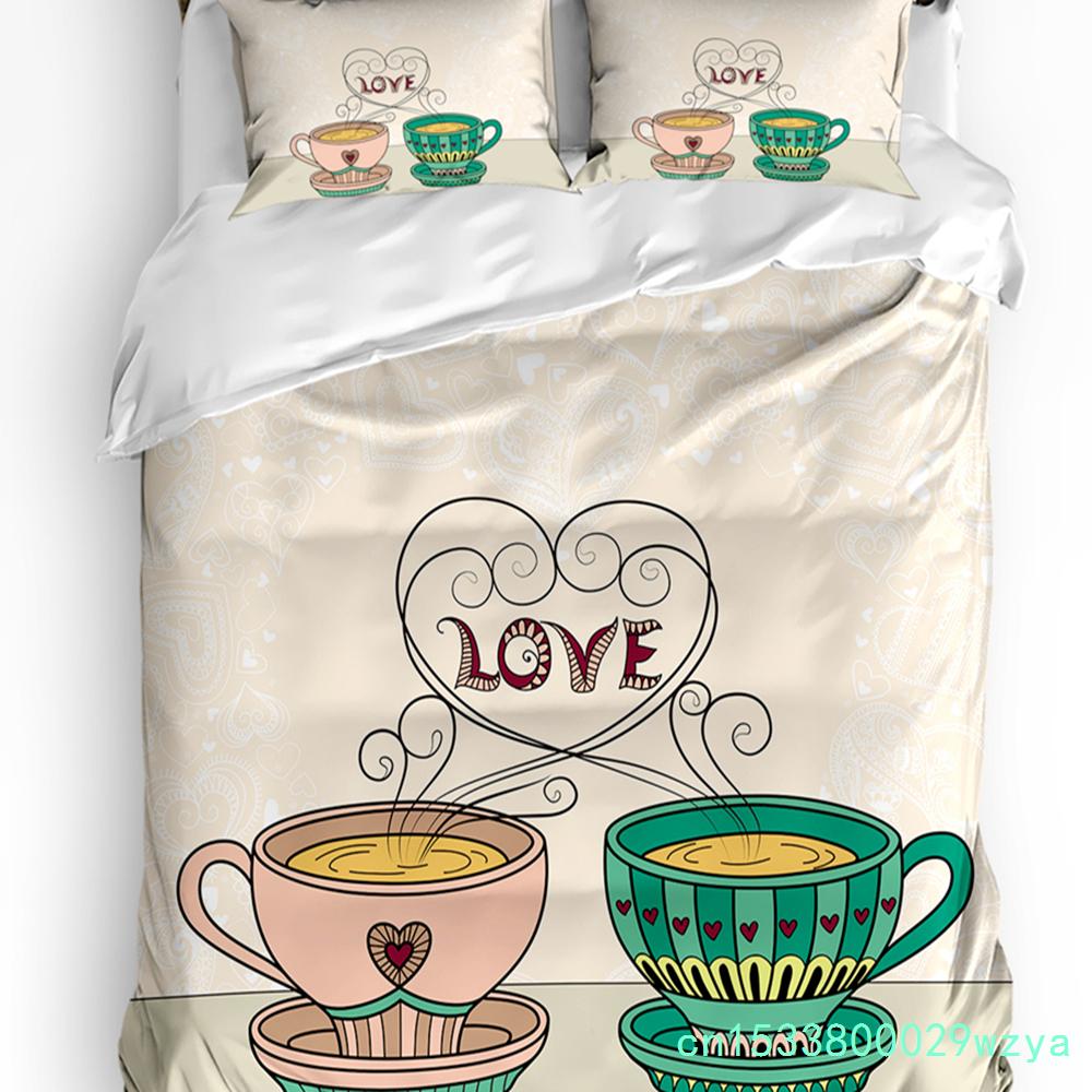 Пододеяльник Frog Love Комплект постельного белья для двуспальной кровати Домашний текстиль Покрывало для одеяла Наволочки Комплект постельного белья для спальни (Нет листа)