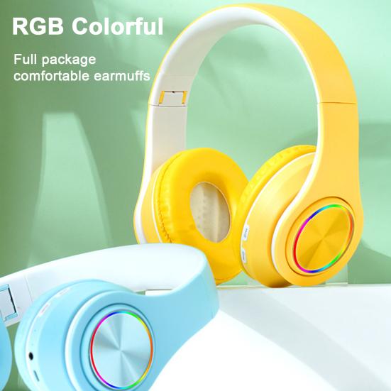 Беспроводные наушники со стабильным соединением, RGB-подсветкой, низкой задержкой, шумоподавлением, глубоким