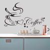 2Pcs Distinctive Coffee Cup Pattern Decorative Wall Sticker for Kitchen Living Room Decoration