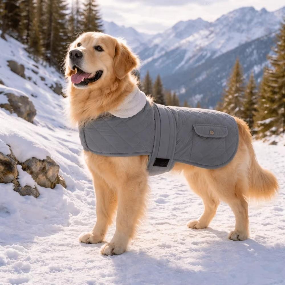 Adjustable Winter Dog Coat Fleece Lining Dog Thermal Clothing Warm Pet Apparel Winter Season