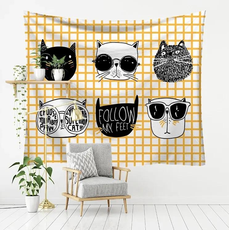 Милый креативный фон с изображением животных, гобелен для спальни, гостиной, украшение стены дома, гобелен