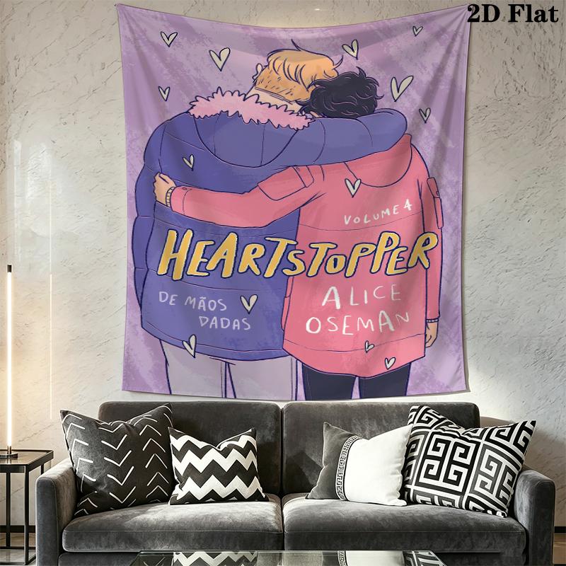 Heartstopper anime1 Wall Tapestry Aesthetic Wall Hanging Printed Fabric Blanket Decorative Tapestries for Bedroom Living Room Home Decor