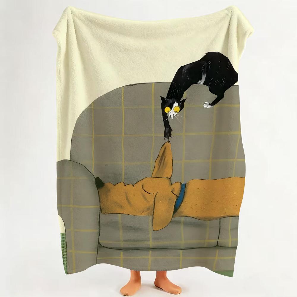 Illustrator W Wolf E Erlbruch Throw Flannel Throw Blanket Suitable for Sofa Living Room Bedroom