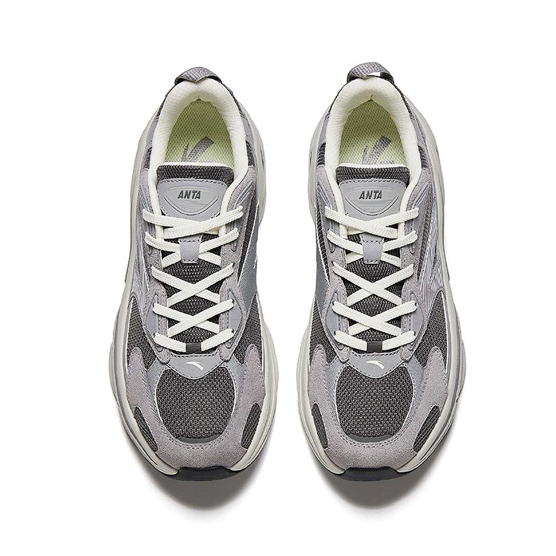 Anta Ta801 Спортивные удобные нескользящие износостойкие дышащие низкие повседневные туфли мужские кроссовки серые серебристые 912518803-1