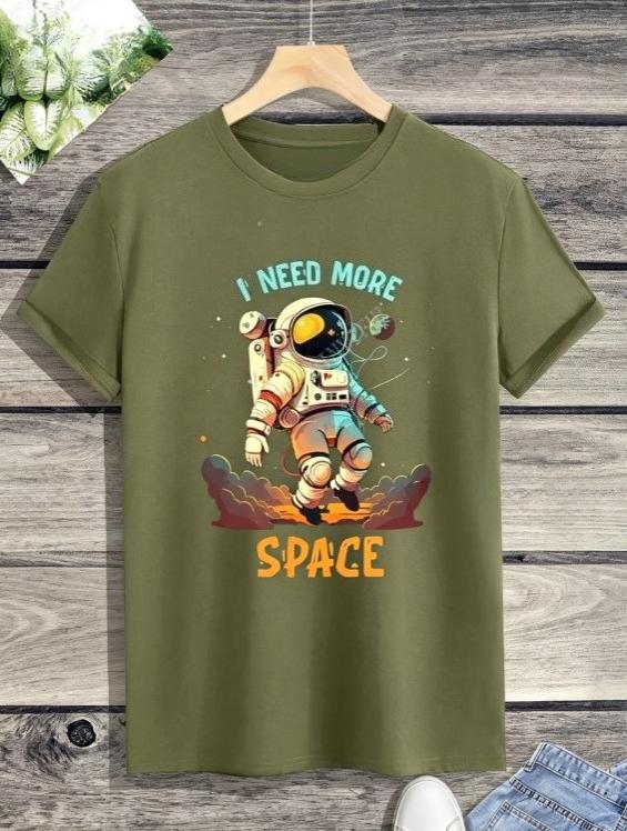 Cool SpaceUnisex Design Tshirt Unisex Casual Daily Wear Short Sleeve Graphic Tee I Need More Space Graphic Fashion Hip Hop Style