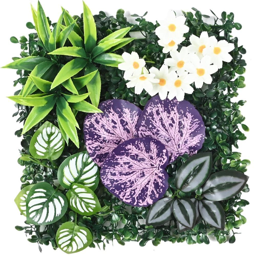 DIY Artificial Plant Wall Panel Eternal Life Flower Simulation Maple Plant Sheet Durable 25*25cm Artificial Fern Grass