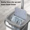 Double-Tank Barrel System Mop Bucket Set Self-Cleaning Mop with 6 Cleaning Cloth 360 Degree Rotating