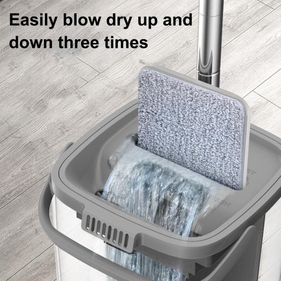Double-Tank Barrel System Mop Bucket Set Self-Cleaning Mop with 6 Cleaning Cloth 360 Degree Rotating