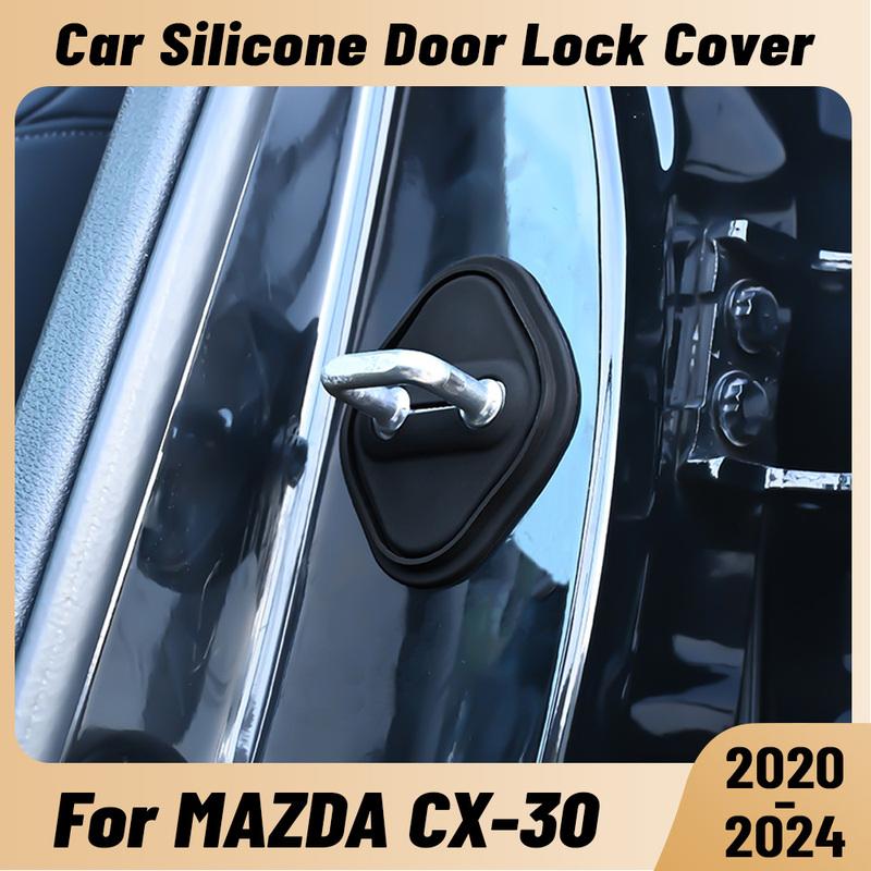 For MAZDA CX-30 -2024 Car Door Shock Absorber Door Lock Protector Silicone Auto Door Lock Latches Cover Accessories