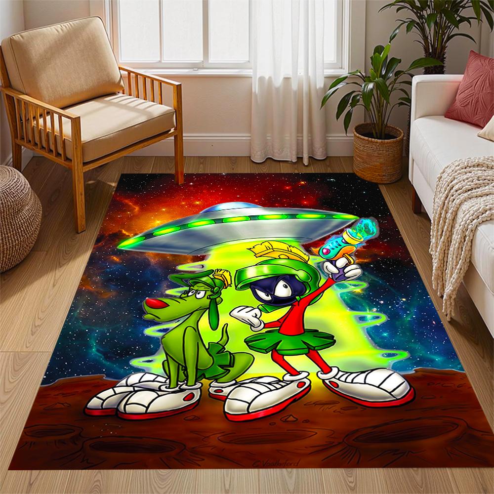Space Adventure With Friends Themed Anti-Slip Rugs - Polyester Home Decor, Suitable for Bedrooms, Living Rooms, Doorways, Studios, and Decorations