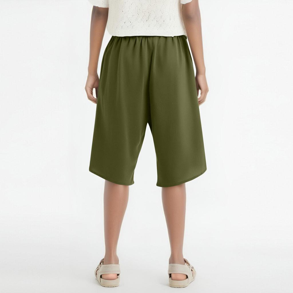 Женские повседневные брюки из хлопка и пеньки с высокой талией и широкими штанинами на шнурке