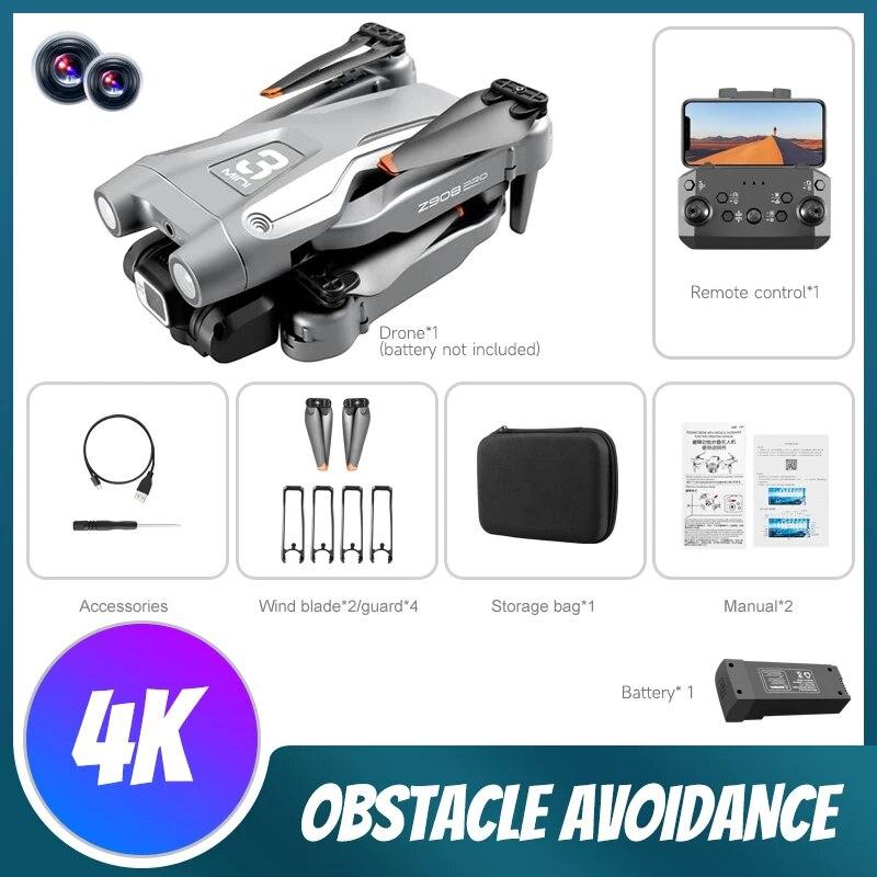 Новый LYZRC Z908 Pro MAX RC Drone 8K HD ESC Dual Camera WIFI FPV Бесщеточный мотор Optical Flow Hover Складной квадрокоптер Игрушка в подарок 10000M