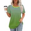 Women's Fashionable Casual Short Sleeve Print Round Neck Pullover Top