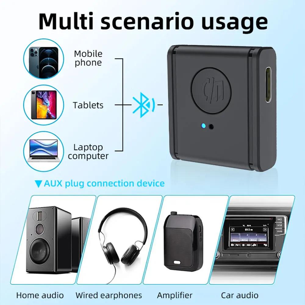 Bluetooth 5.3 Aux приемник беспроводной автомобильный Bluetooth адаптер 3,5 мм на 3,5 мм разъем аудио музыка микрофон гарнитура адаптер для автомобильного динамика