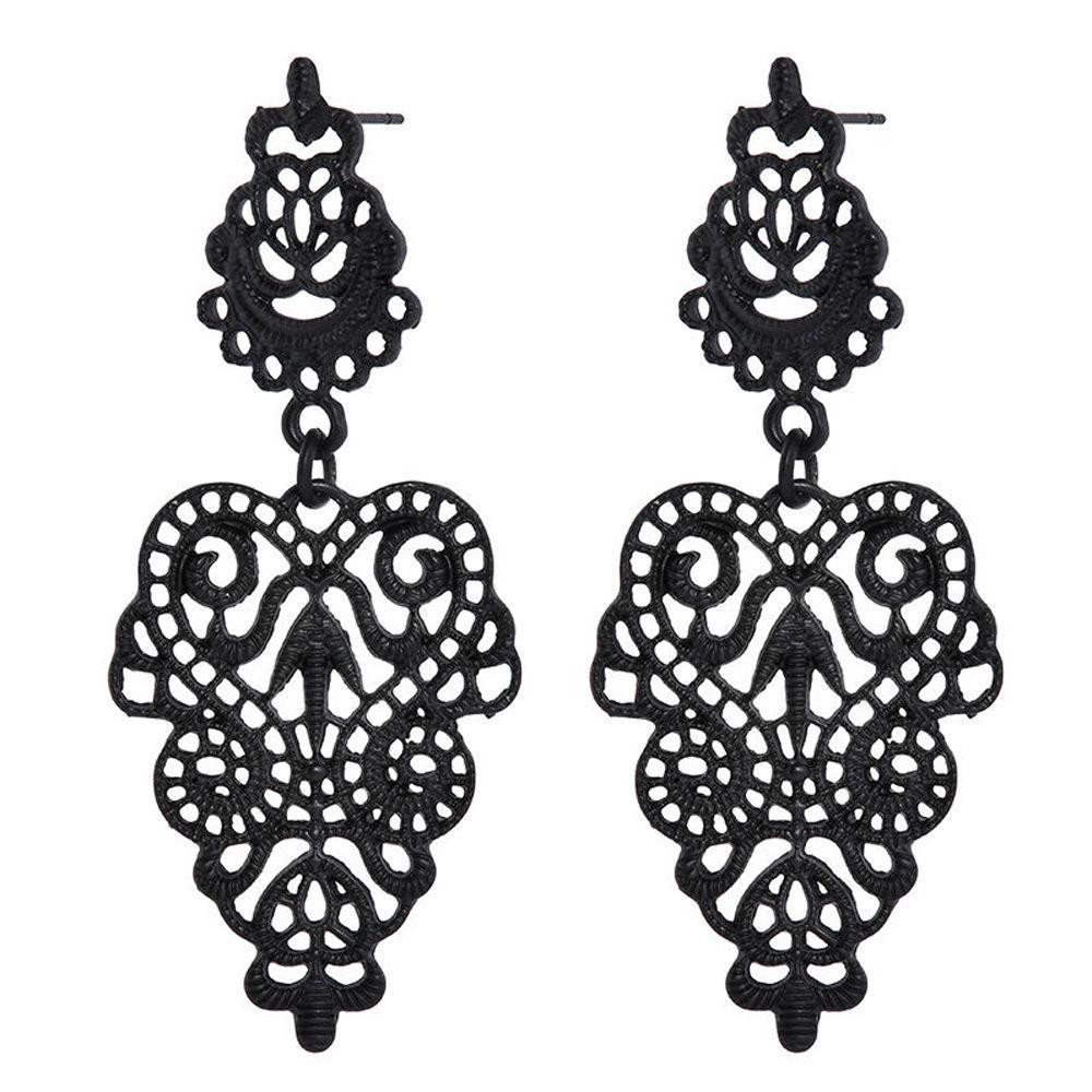 Dangle Jewelry Boho Black Fashion Long Dangle Earrings Earrings Zinc Zinc Alloy Leaves