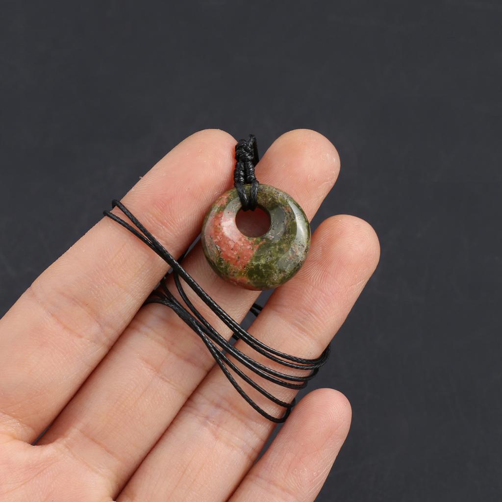 Новый стиль ожерелье натуральный камень белый нефрит/агат/лабрадорит ожерелье круглый кулон для женщин подарок на день рождения