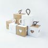 10pcs White & Brown Heart Chocolate Candy Boxes Mini Gift Packaging Boxes  Baby Shower
