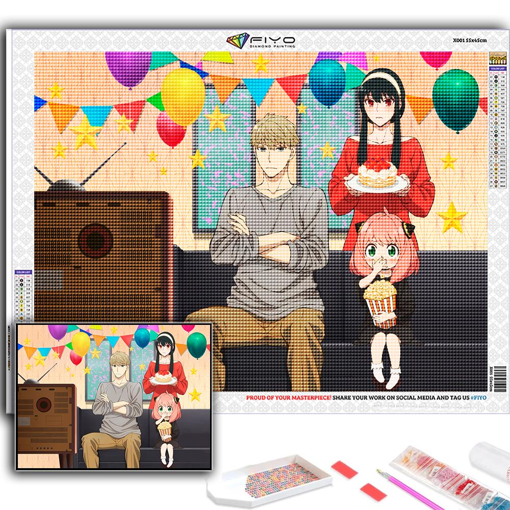 Popular 5D Diy Cross Stitch Anime Poster SPY FAMILY Painting Full Drill Cross-Stitch Crafts Kit Wall Sticker Home Decor