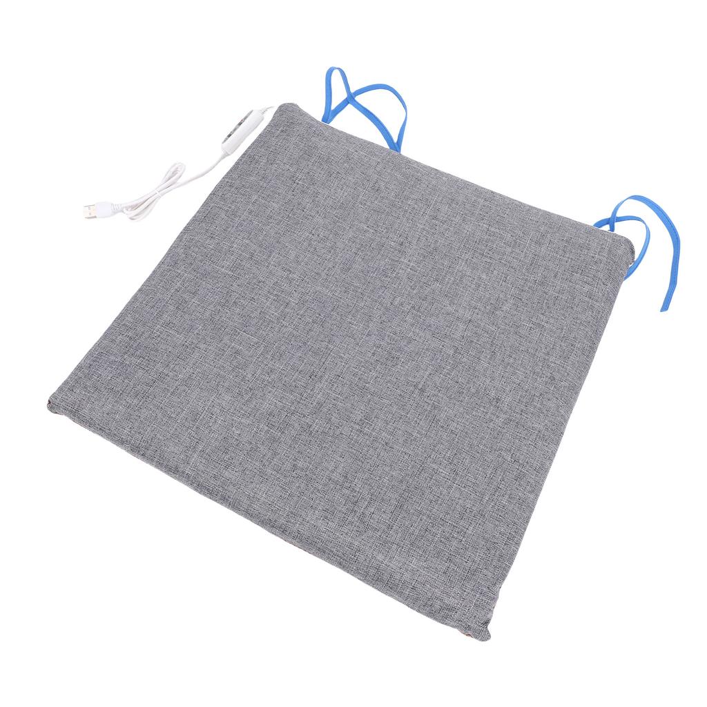USB Heated Seat Cushion Grey High Density Foam Heated Seat Pad with 3 Heat Settings Timer for Office Home Camping