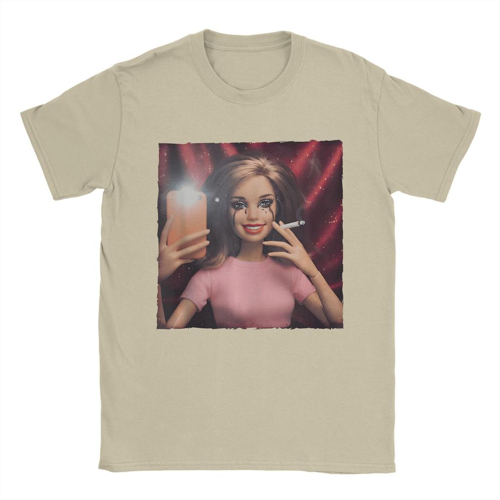 Unisex TShirt Disgusted Doll Face Meme Vintage Pure Cotton Tees Short Sleeve Sarcasm Funny Humor Unhinged Gen Z T Shirt Clothes