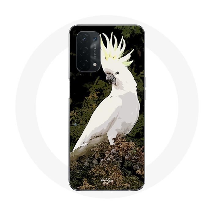 Coque - Cacatoes - Oppo A54 5G - Souple - Blanc - Perroquets sur l'arbre
