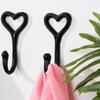 1/5PCS Home Decor Vintage Wall Mounted Cast Iron Coat Hooks Key Holder Heart Shape