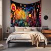 Watercolor color-block tapestry world map fabric wall hanging for bedroom and study room wall decoration background fabric