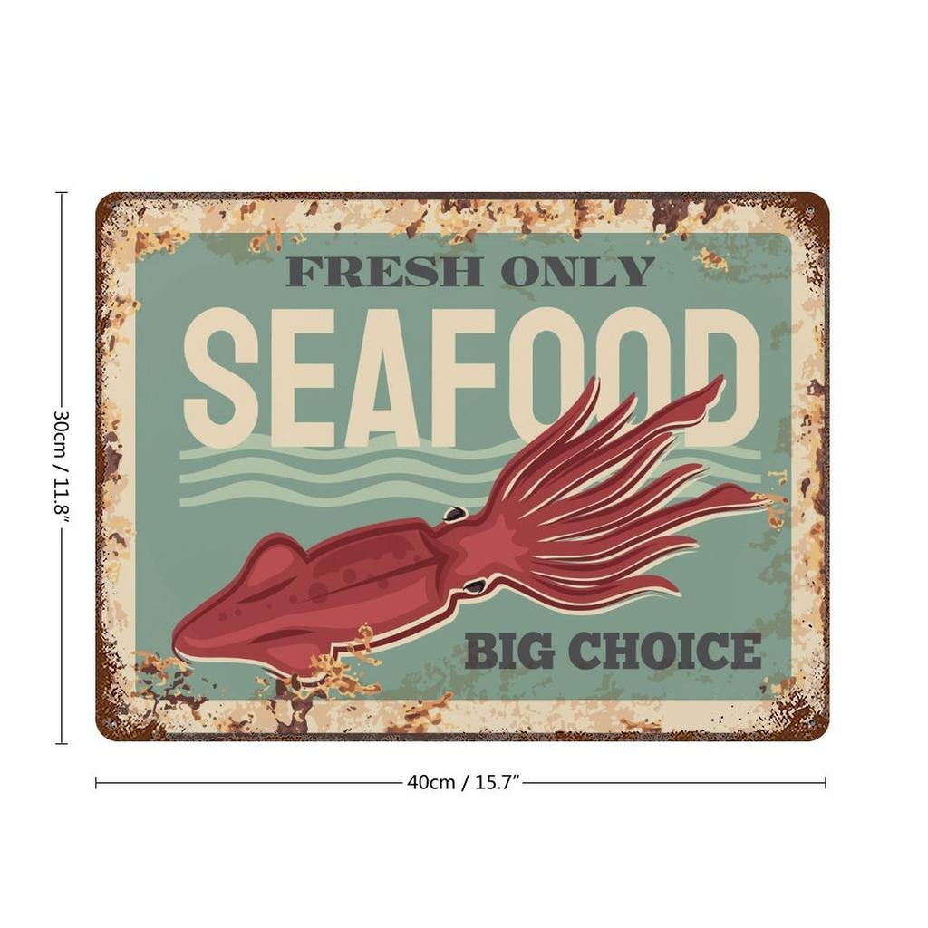 1-Pack shabby rustic metal wall decor, 20×30cm and 30×40cm, retro distressed sign for living room, studio or cafe