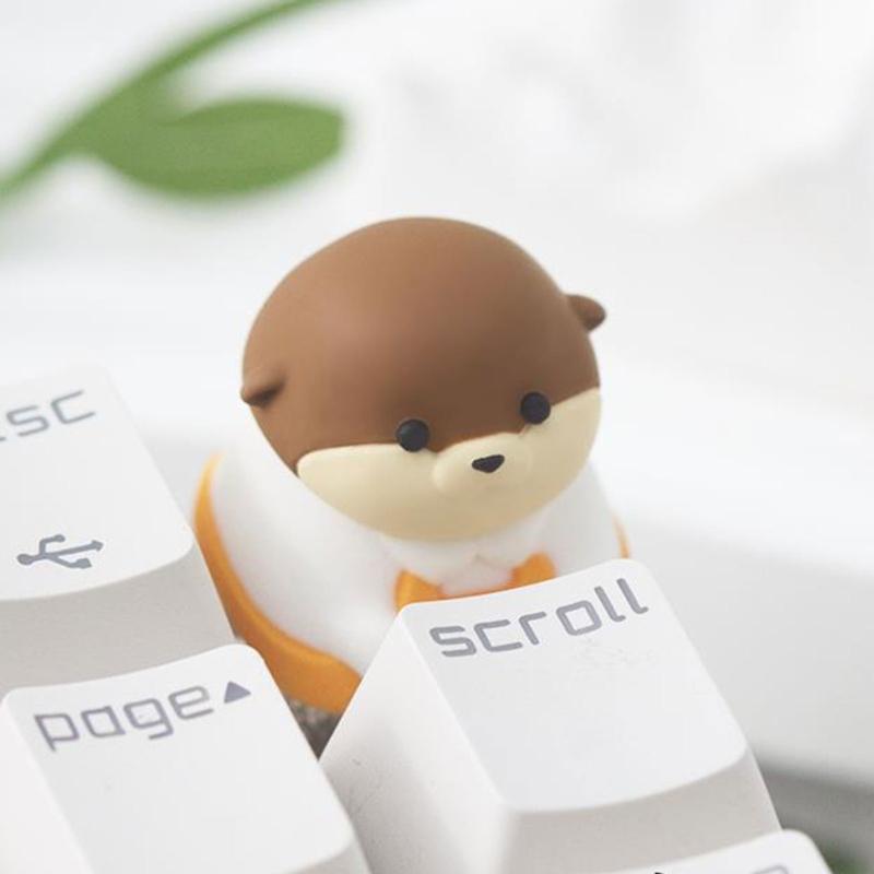 Премиальные кастомные колпачки из смолы Тема разноцветной капибары Гладкая текстура Долговечность Для игровых клавиатур Аксессуары