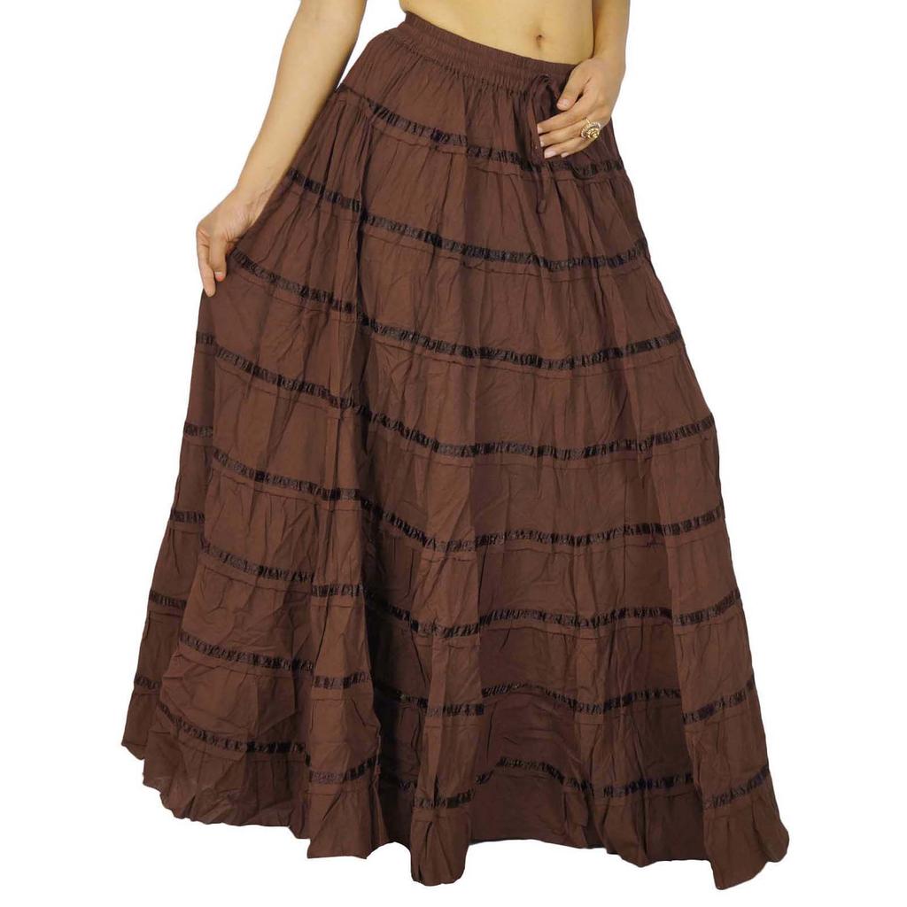 Женская мода пляжная хиппи индийская бохо цыганская одежда кружевная повседневная юбка