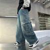 Boys' Soft Denim Jeans - Spring & Autumn 2025 Korean Style Straight-Leg Trendy Loose-Fit Workwear Pants