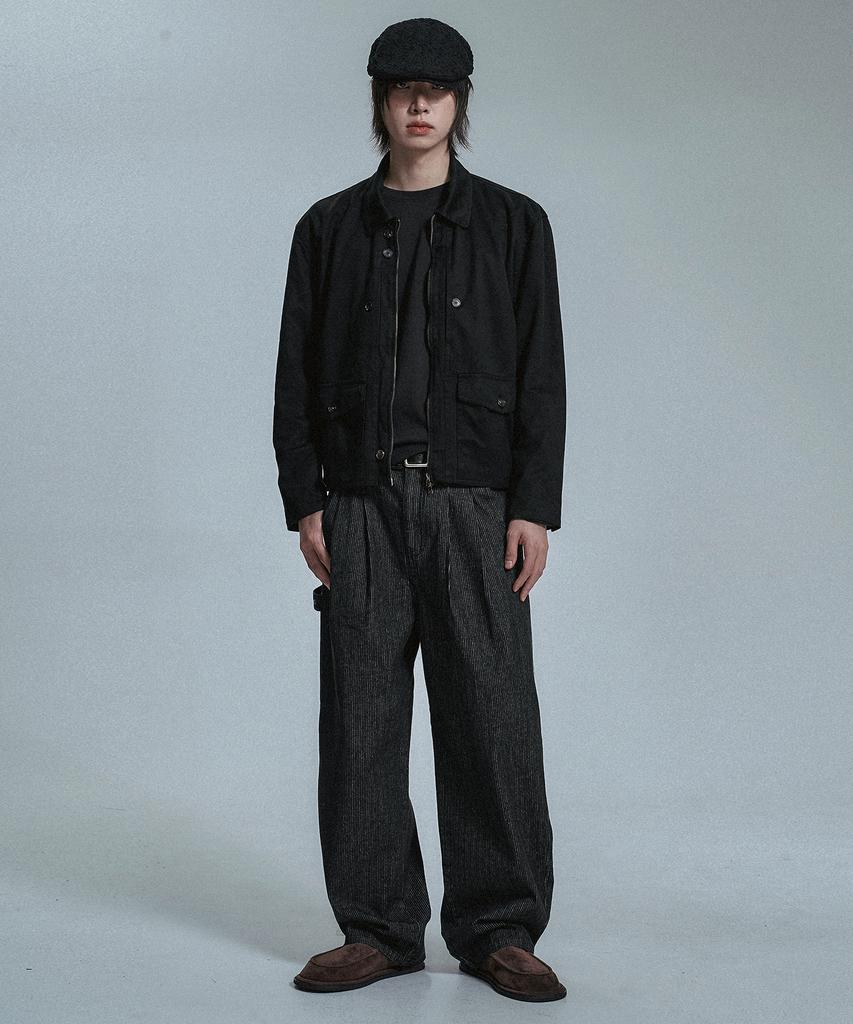 Однотонная куртка Moo Worker из замши - Черная