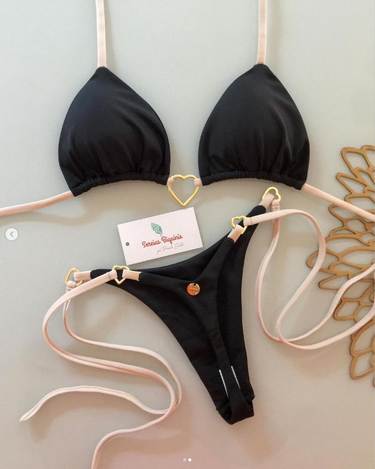 Металлический декор халтер бикини 2025: Европейский и американский стиль, пуш-ап, бразильский крой, однотонный.