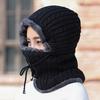 Fleece Thickened Women's Scarf One-piece Hat Trendy Men's Warm Wool Hat Winter Outdoor Cycling Knitted Hat
