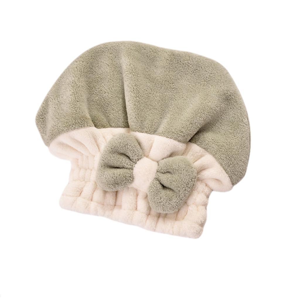 Microfiber Hair Drying Cap Soft Absorbent Bath Hat with Decorative Bow for Women and Girls Shower Use