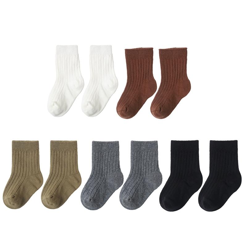 Детские носки, 5 пар однотонных детских носков с короткой трубкой