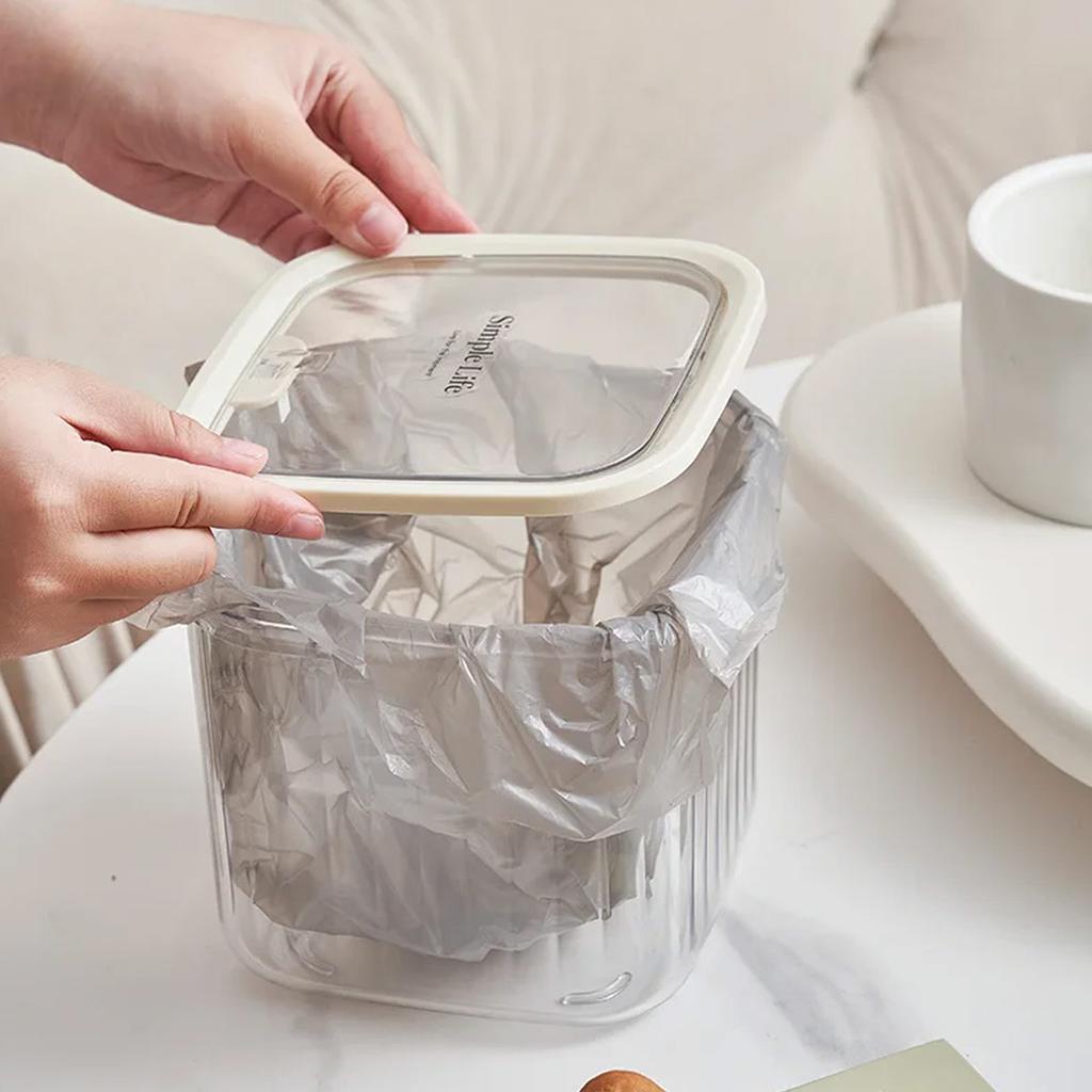Multipurpose Transparent Storage Box Desktop Hair Accessories Organizer DustProof Makeup Sundries Storage Case Mini Trash Can