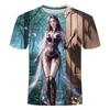 2024 Summer New 3D Printed Men's Round Neck T-shirt Popular Trend Sexy Bunny Girl Series