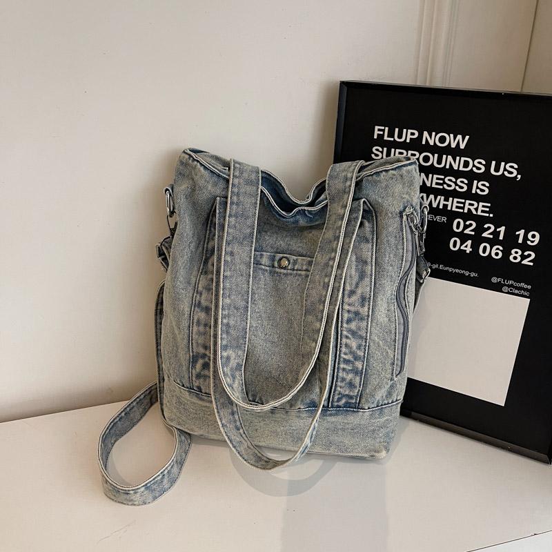 Сумка-тоут из денима, женская сумка на плечо, винтажная сумка